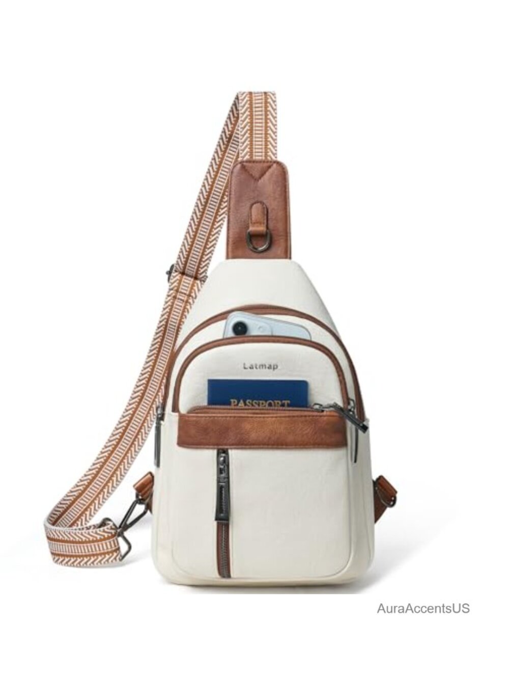 7L Sling Bag Crossbody Fanny Pack PU Leather Travel Shoulder Chest Backpack